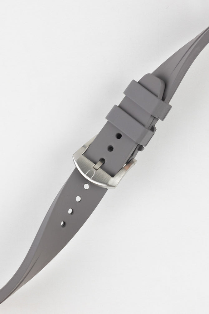 VANGUARD Curved-End Integrated Rubber Watch Strap for Tudor Black Bay Fifty-Eight in GREY