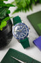 VANGUARD Curved-End Integrated Rubber Watch Strap for Tudor Black Bay Fifty-Eight in GREEN