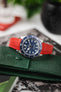 VANGUARD Integrated Rubber Watch Strap for Tudor Black Bay 58 in RED