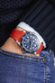 VANGUARD Integrated Rubber Watch Strap for Tudor Black Bay 58 in RED