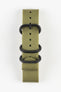 ZULU Nylon Watch Strap with 3 PVD Rings in OLIVE GREEN
