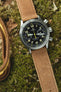 Omega Dynamic Genève black dial fitted with Di-Modell Natural watch starp in Honey