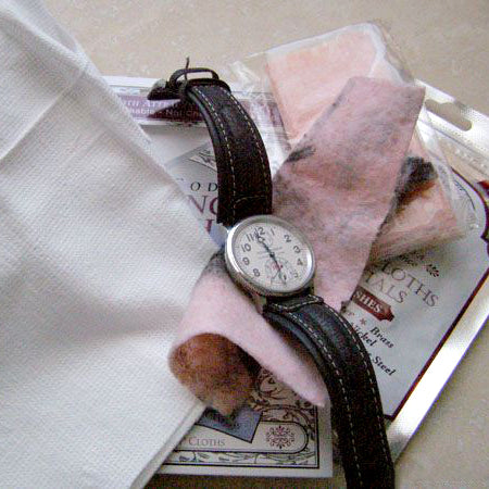 Watch pictured on cleaning cloth 