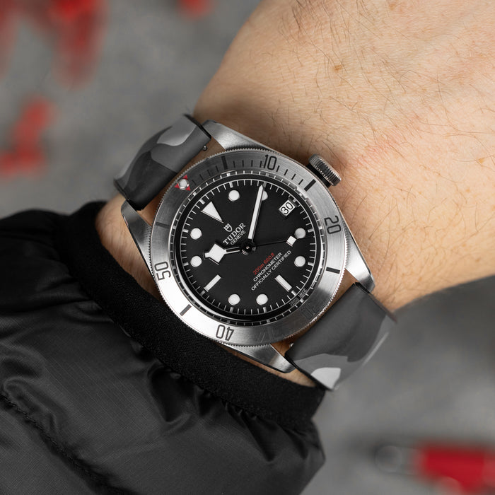 Hirsch John in Grey Camo on Tudor Black Bay