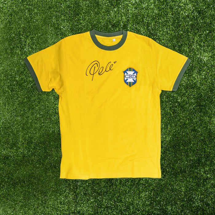 hand signed pele football shirt