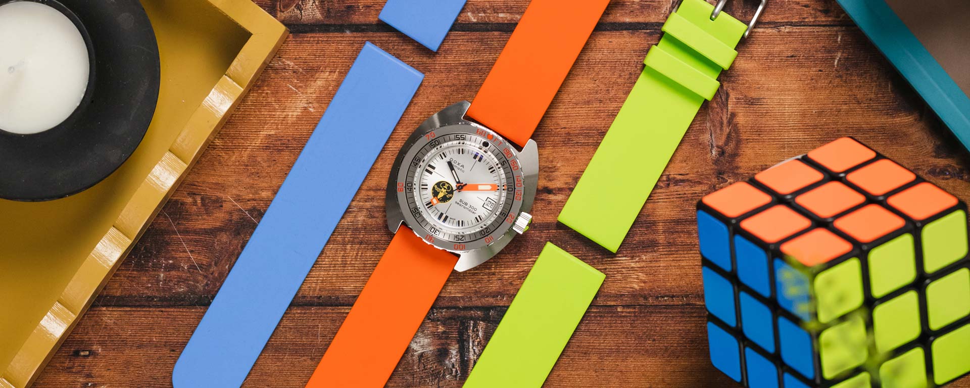 Vibrant rubber watch straps