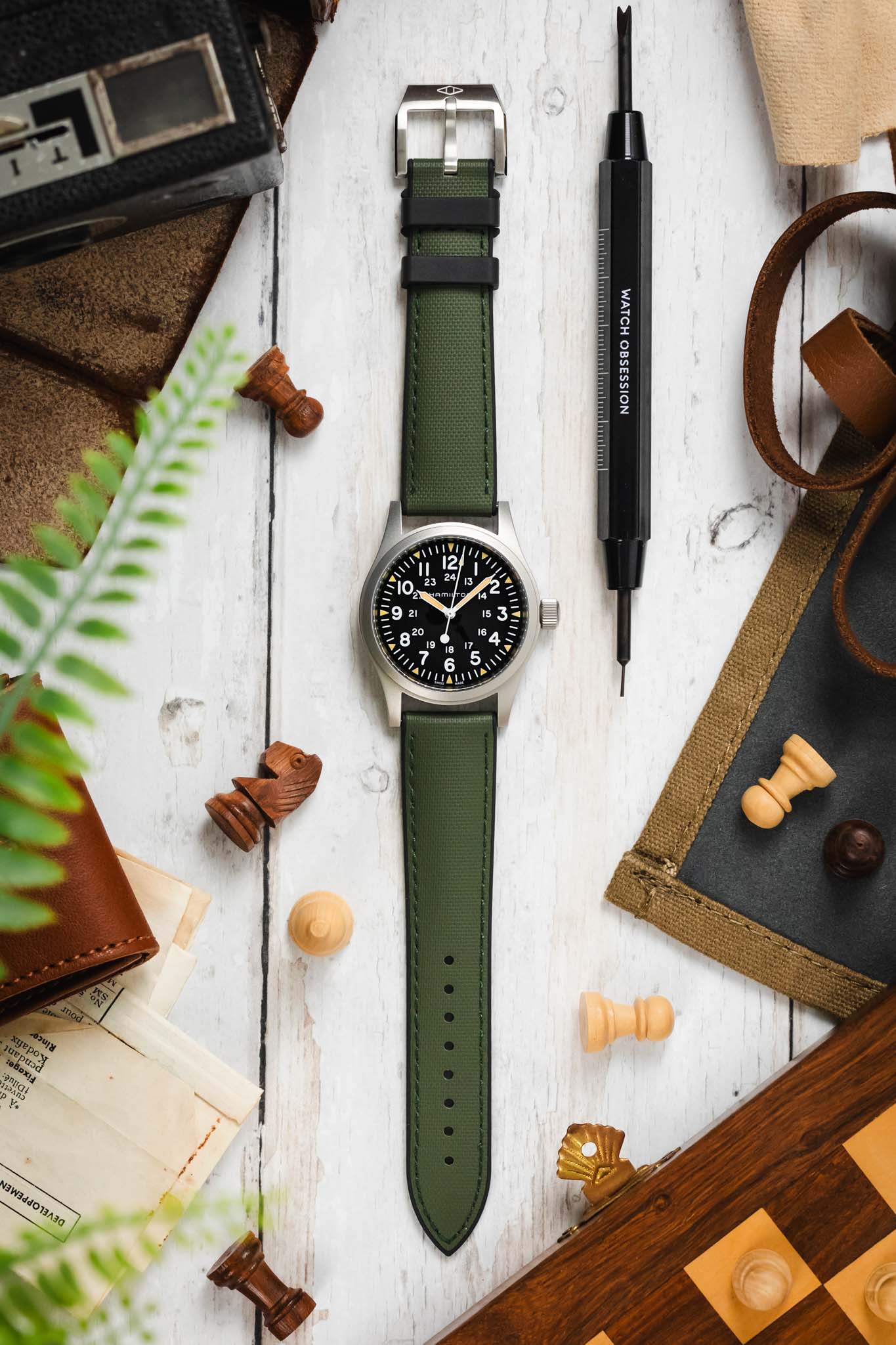 Artem Straps HydroFlex™ Khaki Hybrid FKM Rubber Watch Strap with