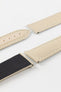 Artem Straps Loop-Less Beige Sailcloth Watch Strap with White Stitching