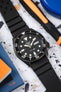 Bonetto Cinturini 284 Premium Rubber Sports Watch Strap in BLACK