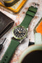 Bonetto Cinturini 317 Premium Rubber Watch Strap in DARK GREEN
