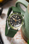 Bonetto Cinturini 317 Premium Rubber Watch Strap in DARK GREEN