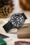 Bonetto Cinturini 319 Premium Rubber Sports Watch Strap in BLACK