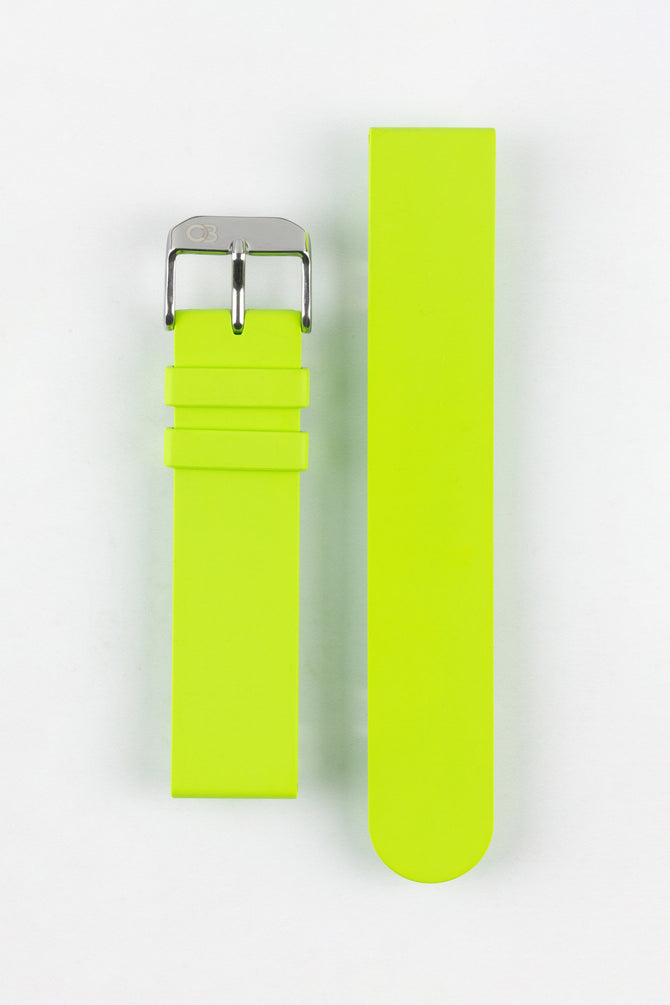 Bonetto Cinturini 270 Self-Punch Rubber Watch Strap in LIME GREEN