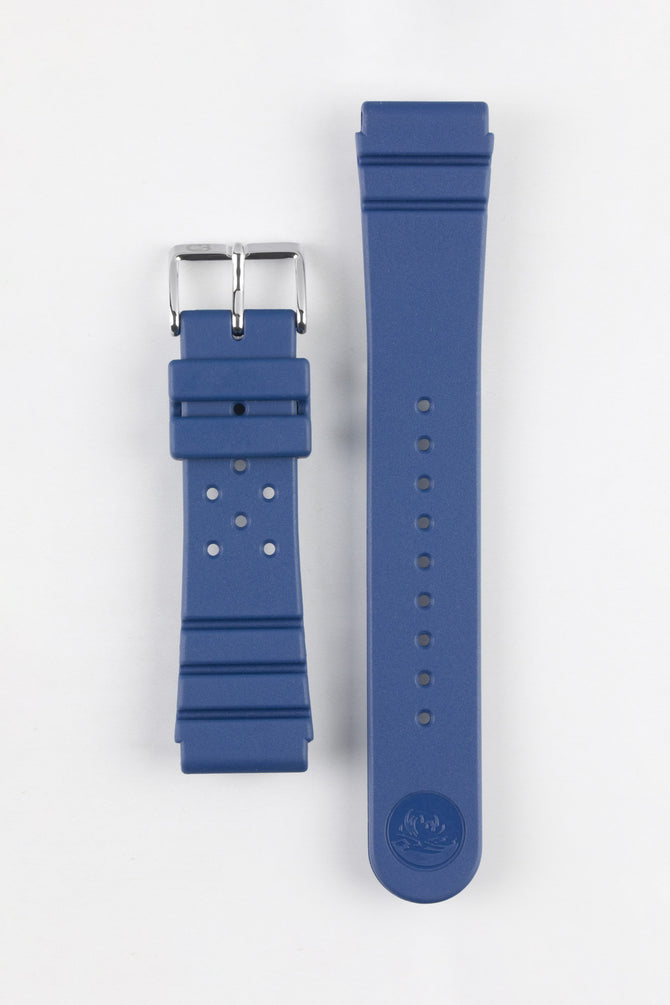 Bonetto Cinturini 284 Premium Rubber Sports Watch Strap in BLUE