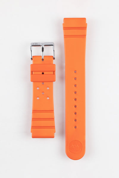 Bonetto Cinturini 284 Premium Rubber Sports Watch Strap in FADED ORANGE