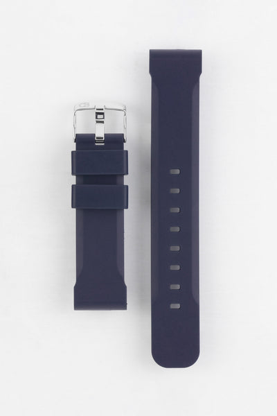 Bonetto Cinturini 317 Premium Rubber Watch Strap in DARK BLUE