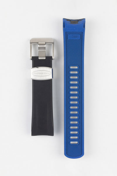 CRAFTER BLUE CB09 Rubber Watch Strap for Seiko "New" Samurai Series – BLACK & BLUE