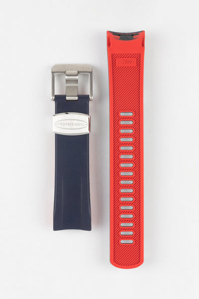 CRAFTER BLUE CB09 Rubber Watch Strap for Seiko "New" Samurai Series – NAVY & RED