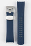 Image showing topside of Navy Blue crafter blue CB10-F FKM Rubber Watch Strap designed for Seiko SKX and 5 Sports Watches