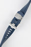 Image of Crafter Blue CB10-F FKM Rubber Watch Strap twisted to show its flexibility and durability