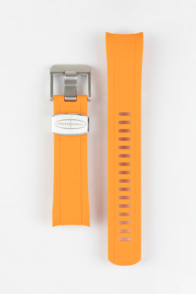 CRAFTER BLUE CB10 Rubber Watch Strap for Seiko 5 Sports Series – ORANGE with Rubber & Steel Keepers