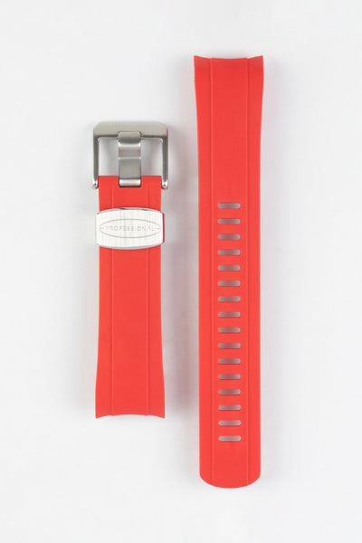 CRAFTER BLUE CB10 Rubber Watch Strap for Seiko 5 Sports Series – RED with Rubber & Steel Keepers