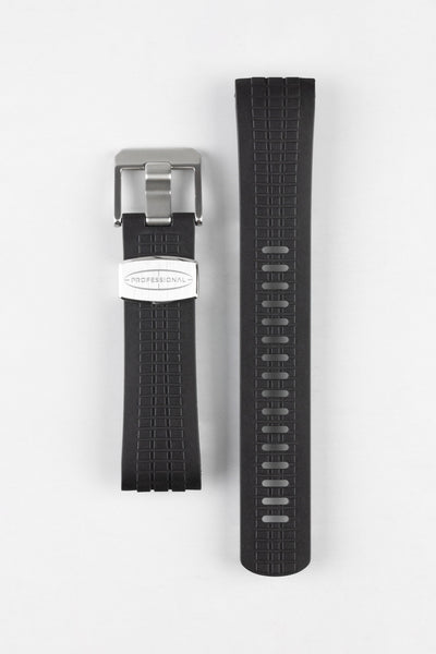 CRAFTER BLUE CB12 'Aquanaut' Rubber Watch Strap for Seiko Turtle – BLACK