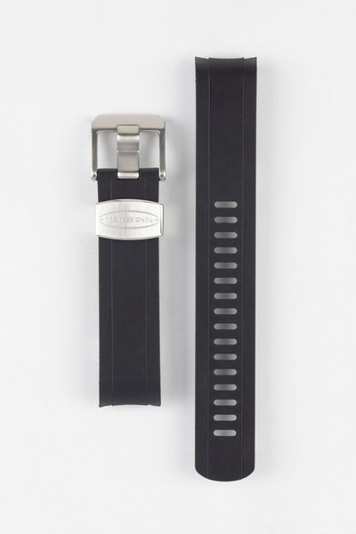 CRAFTER BLUE CB13 Rubber Watch Strap for Seiko MM200 Series – BLACK with Rubber Keepers
