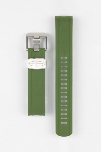 CRAFTER BLUE CB13 Rubber Watch Strap for Seiko Mini Turtle Series – GREEN with Rubber Keepers