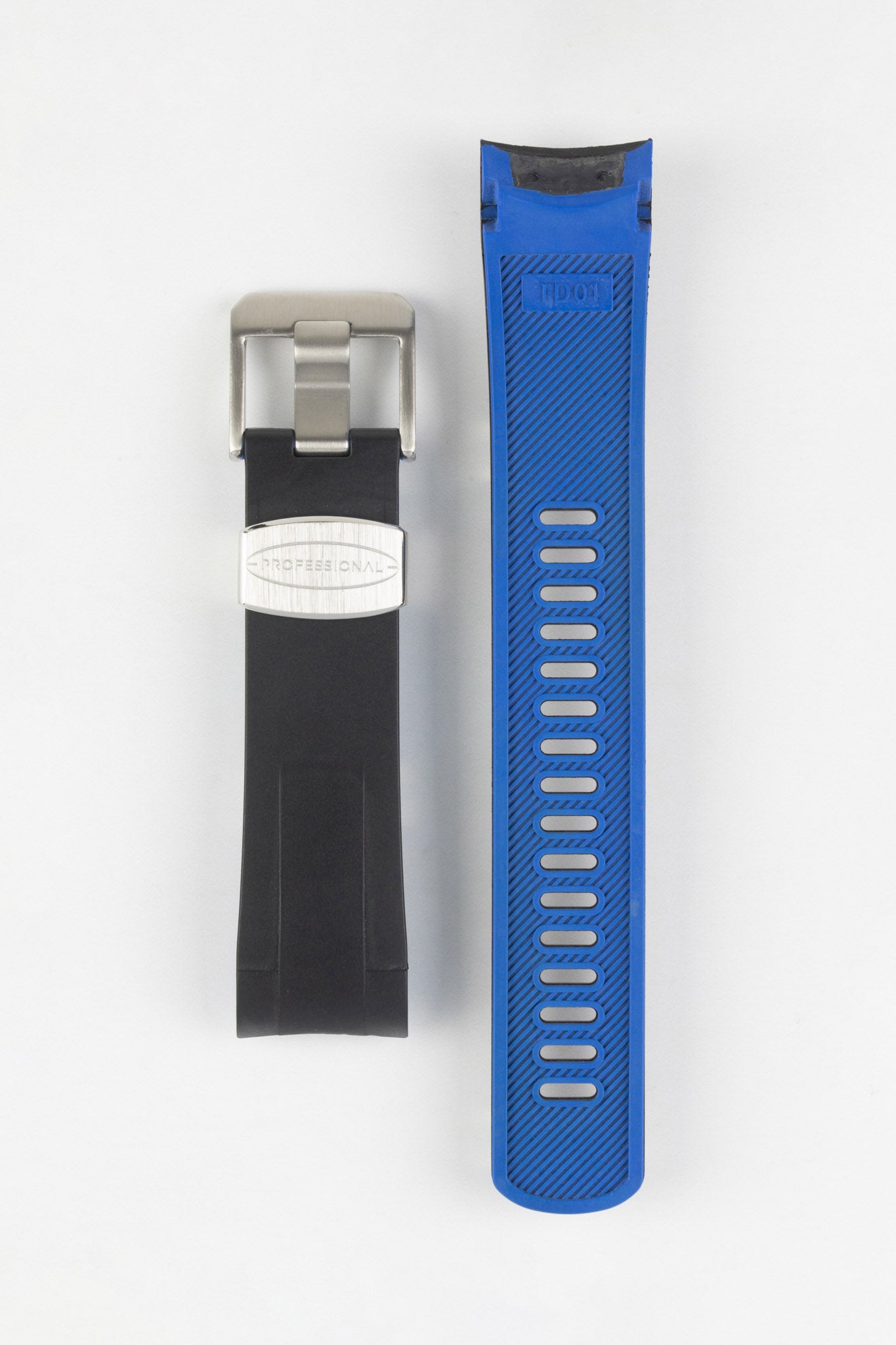 CRAFTER BLUE TD01 Rubber Watch Strap for Tudor Black Bay Series BLACK BLUE 20mm 18mm 140mm 80mm Silver