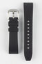 Black Rubber Watch Strap with Brushed Buckle