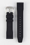 Pilots Style Rubber Watch Strap in Black