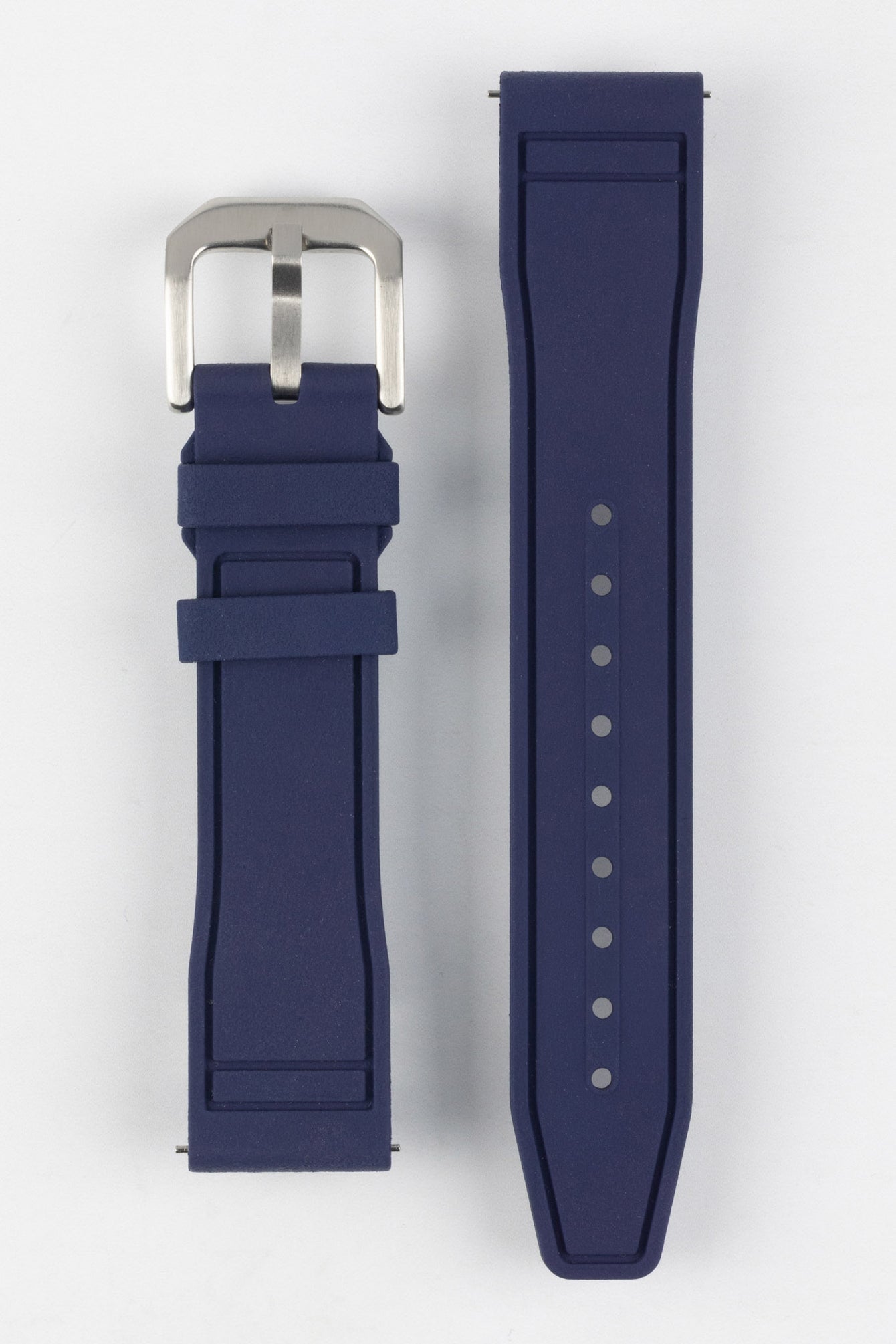 CRAFTER BLUE UX07 Navy FKM Rubber Watch Strap 20mm/18mm 120mm/80mm