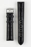 Di-Modell IMPERATOR Waterproof Alligator-Embossed Calfskin Watch Strap in BLACK