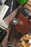 Di-Modell IMPERATOR Waterproof Alligator-Embossed Calfskin Watch Strap in BROWN