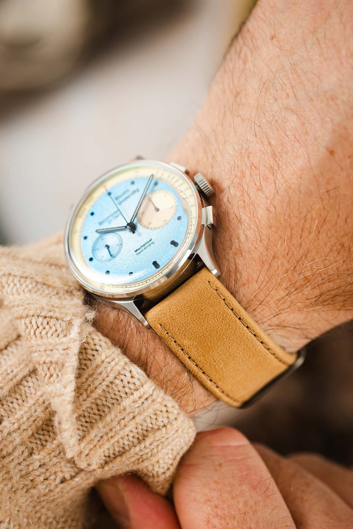 Di-Modell NATURAL Anti-Allergic Leather Watch Strap in HONEY