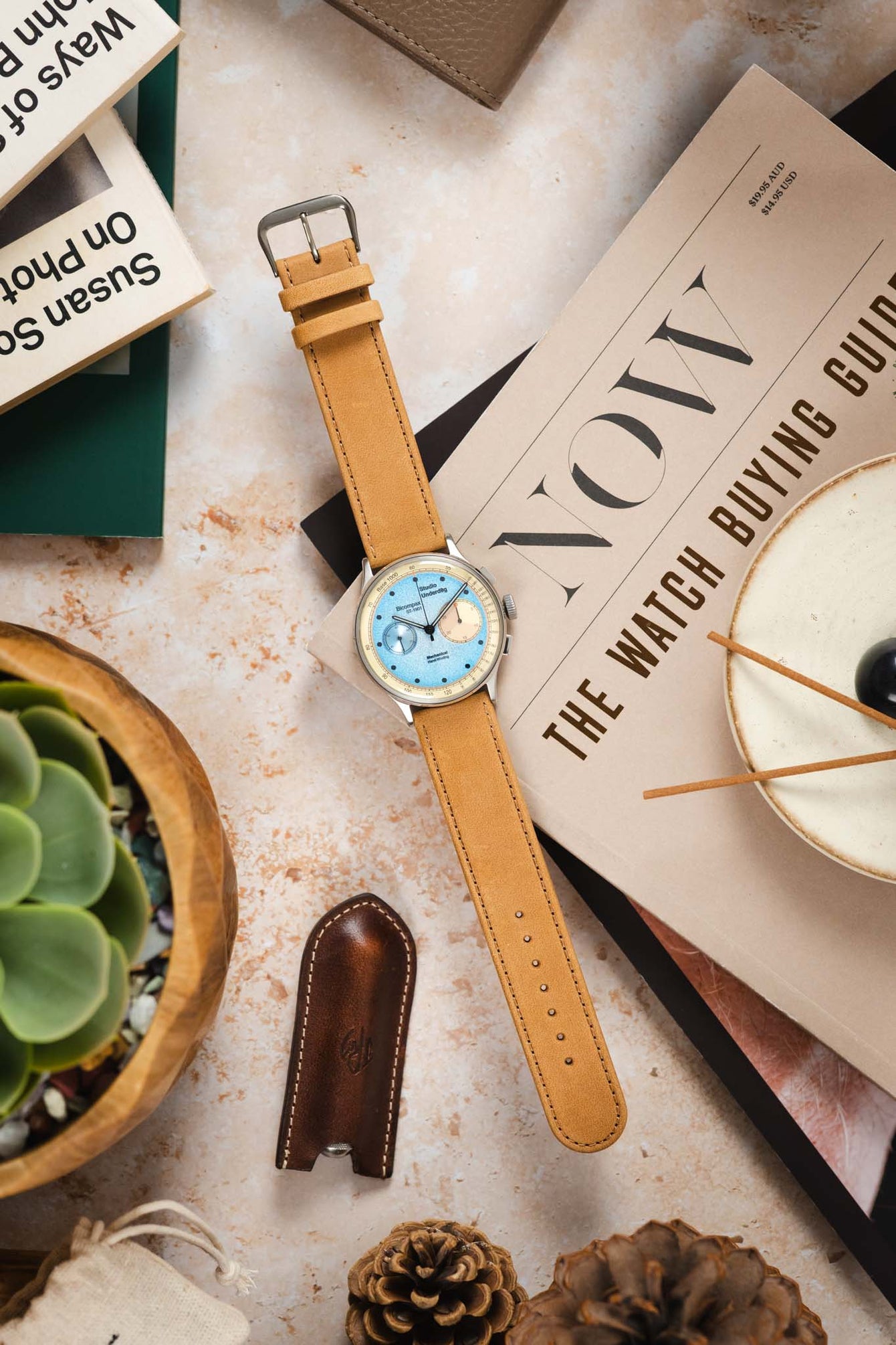 Di-Modell NATURAL Anti-Allergic Leather Watch Strap in HONEY