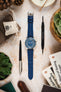 Di-Modell POLO SHERPA Waterproof Padded Leather Watch Strap in BLUE