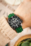 Di-Modell POLO SHERPA Waterproof Padded Leather Watch Strap in GREEN