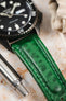 Di-Modell POLO SHERPA Waterproof Padded Leather Watch Strap in GREEN