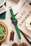 Di-Modell POLO SHERPA Waterproof Padded Leather Watch Strap in GREEN