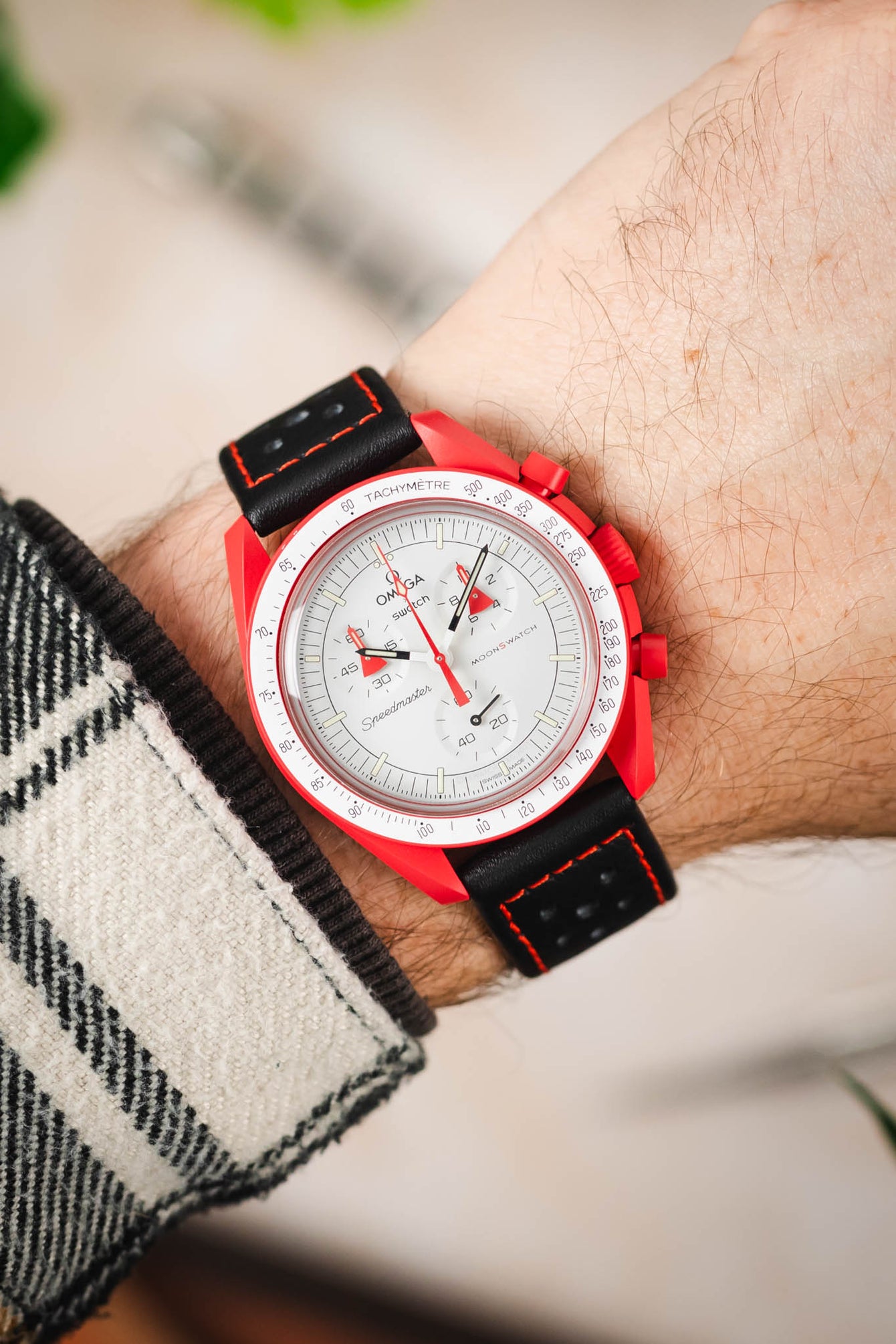 Rallye - Bracelet Apple Watch cuir vachette boucle déployante Rouge 44 - ETERNEL Rallye - Bracelet Apple Watch cuir vachette boucle déployante Rouge 44 - ETERNEL
