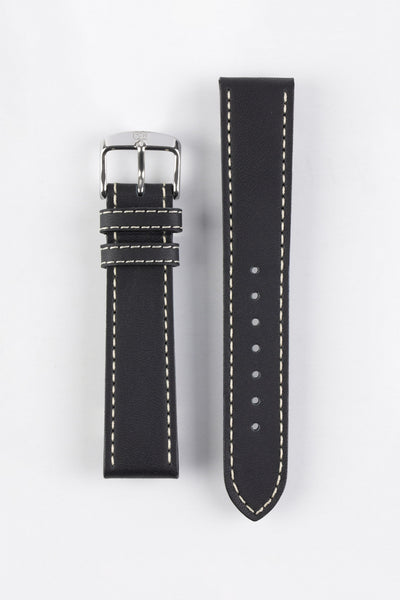 Di-Modell JUMBO Calf Leather Watch Strap in BLACK