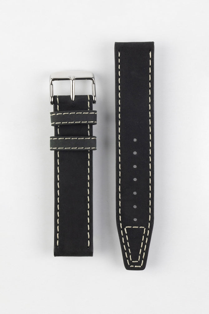 Di-Modell NEVADA Leather Watch Strap in BLACK