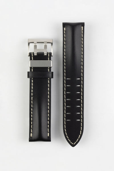 Di-Modell OFFROAD Calfskin Leather Watch Strap in BLACK