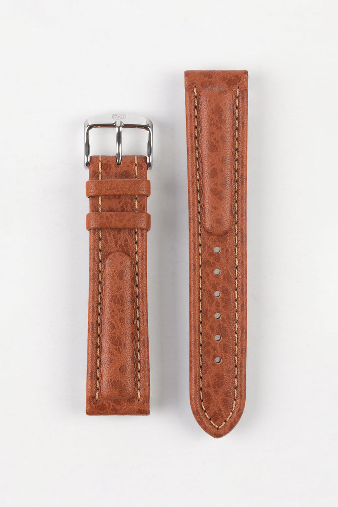 Di-Modell POLO SHERPA Waterproof Padded Leather Watch Strap in GOLD BROWN