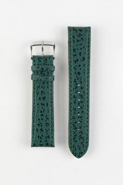 Di-Modell SHARKSKIN Waterproof Leather Watch Strap in GREEN