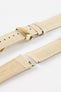Hirsch DUKE Quick-Release Alligator Embossed Leather Watch Strap in BEIGE
