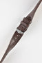 Hirsch DUKE Open Ended Alligator Embossed Leather Watch Strap in BROWN