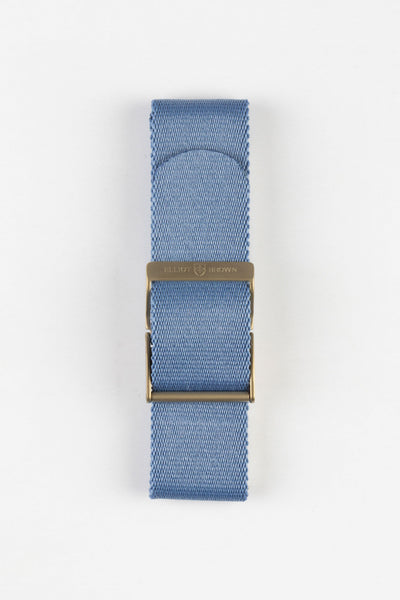 ELLIOT BROWN Webbing Watch Strap in DENIM BLUE with BRONZE PVD Buckle